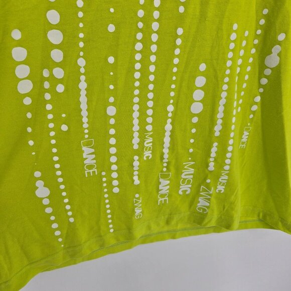 Zumba lime green blue graphic short sleeve athletic top shirt dance workout - Picture 4 of 10